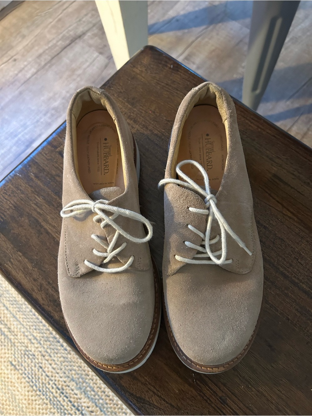 Hubbard Taupe Suede Derby Shoes for Men